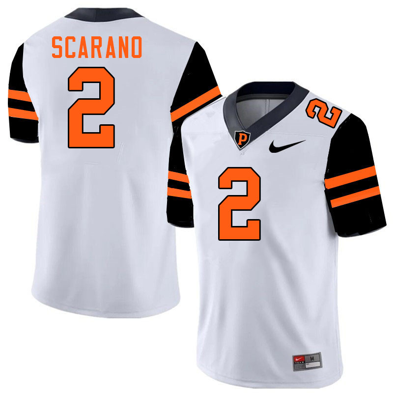 Princeton Tigers #2 Marco Scarano College Football Jerseys,Uniforms Stitched-White
